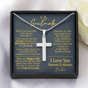 To My Soulmate Normal Cross Necklace - Love You This Much